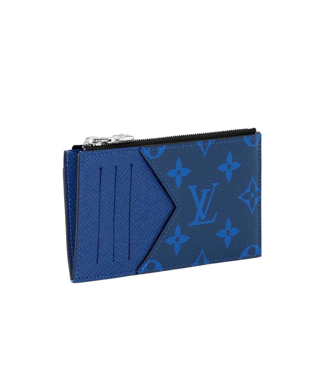 LOUIS VUITTON Синий кожаный кардхолдер, фото 3