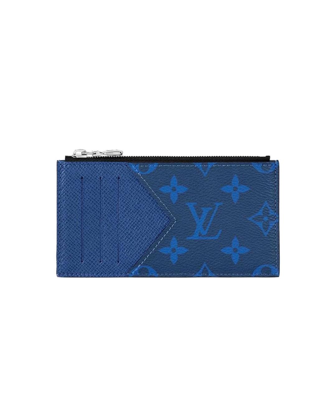 LOUIS VUITTON Синий кожаный кардхолдер, фото 1
