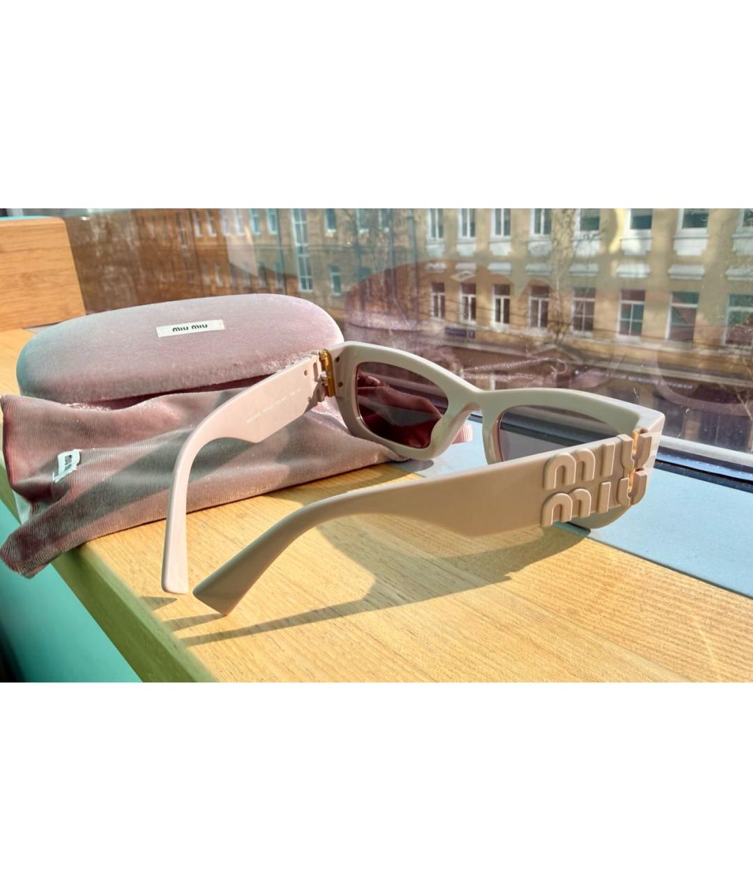 MIU MIU Розовые пластиковые солнцезащитные очки, фото 2