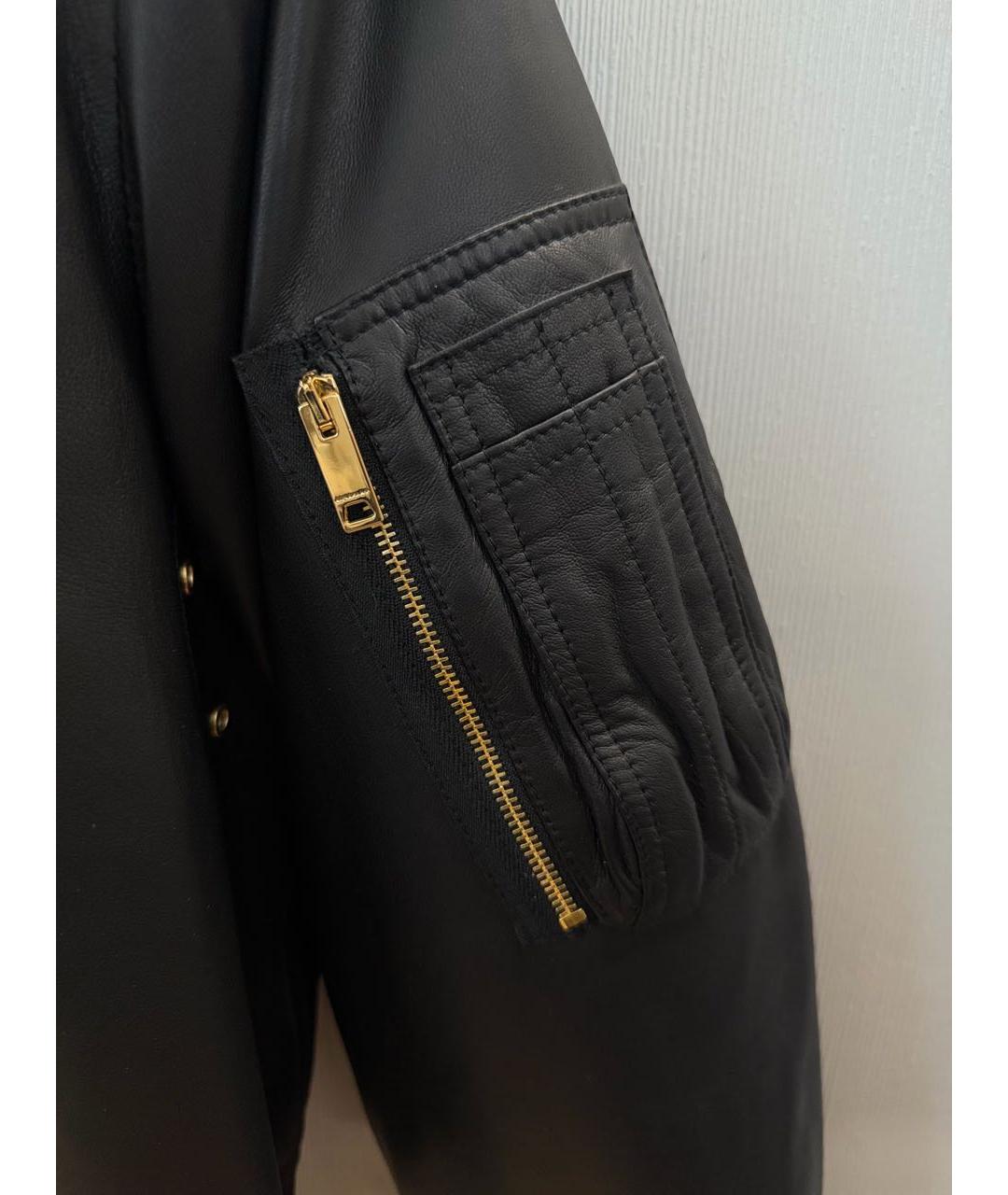 BURBERRY Черная кожаная куртка, фото 6