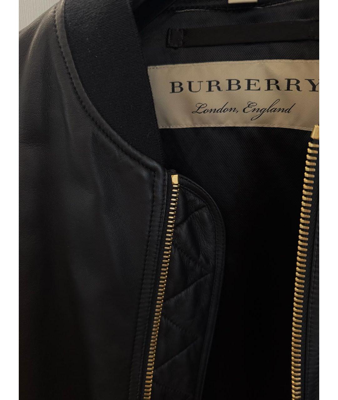 BURBERRY Черная кожаная куртка, фото 7