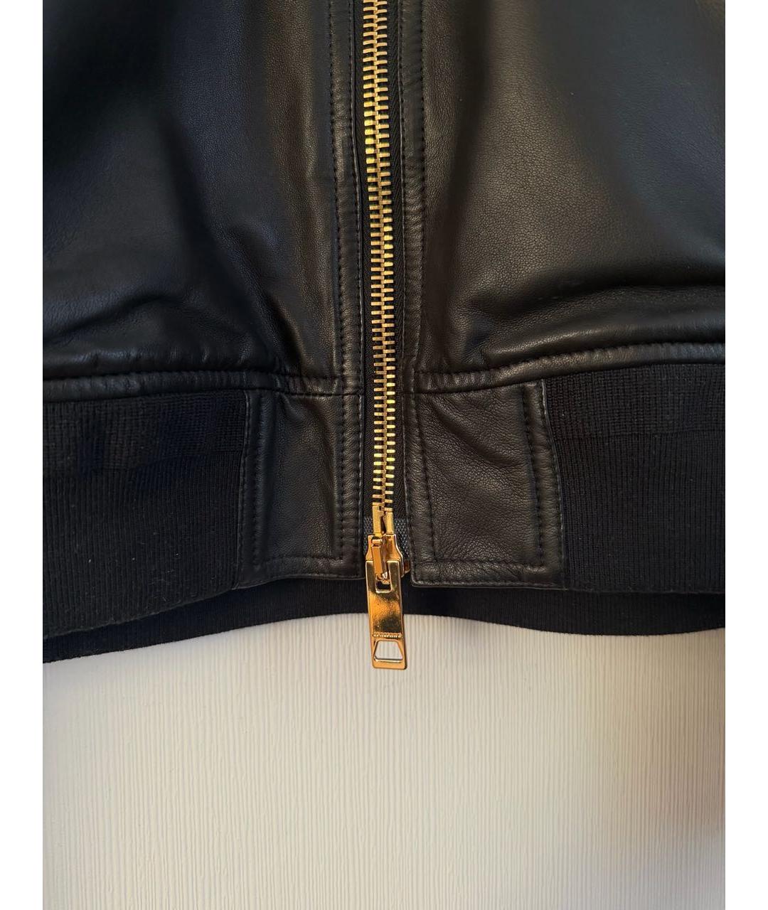 BURBERRY Черная кожаная куртка, фото 4
