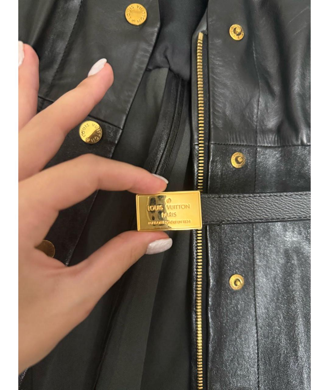 LOUIS VUITTON Черное кожаное платье, фото 4