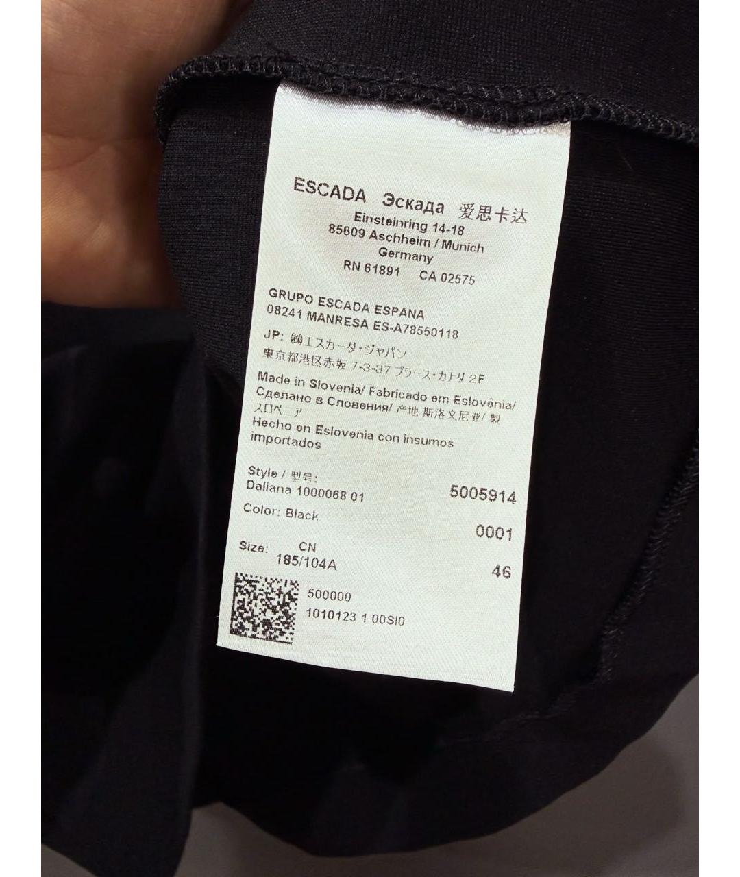 ESCADA Черное вискозное повседневное платье, фото 3