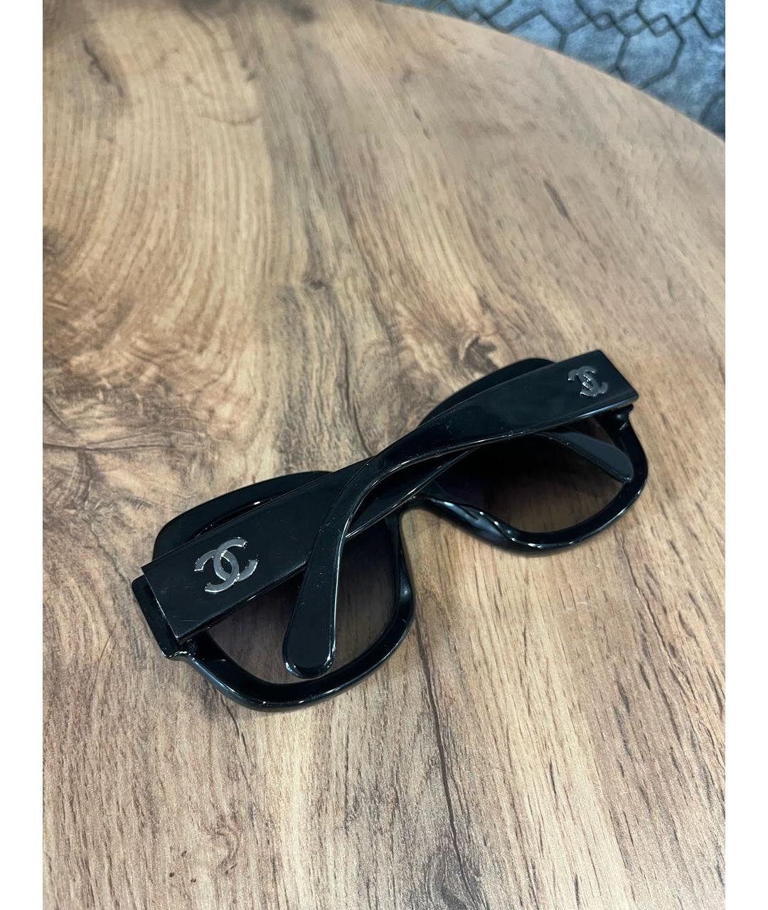CHANEL Черные пластиковые солнцезащитные очки, фото 5