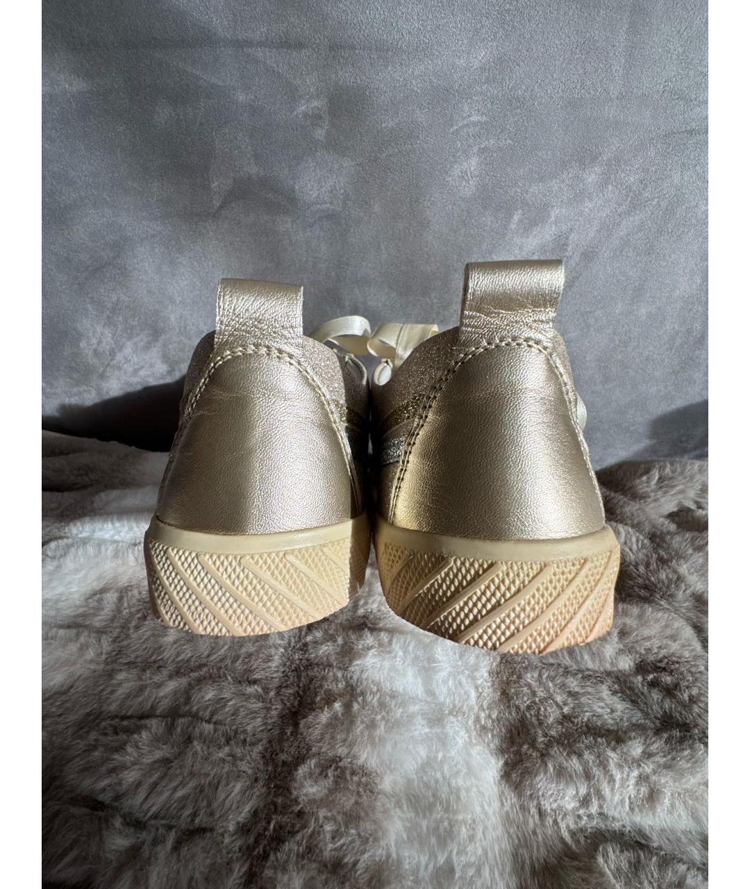 BALLY Золотые кожаные кеды, фото 5