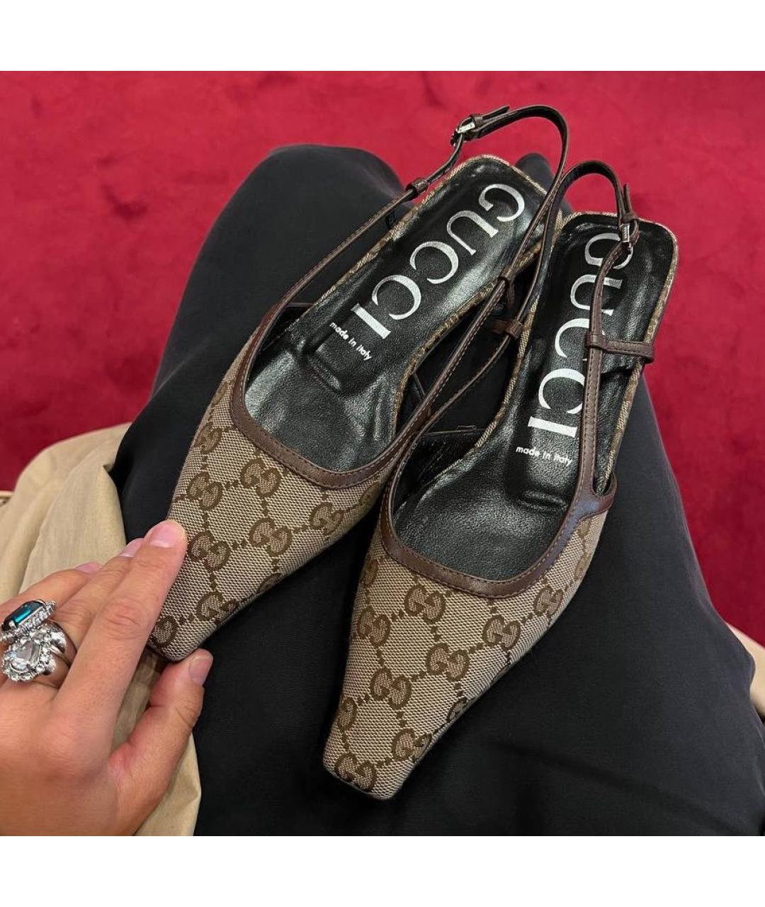 GUCCI Бежевые мюли, фото 5
