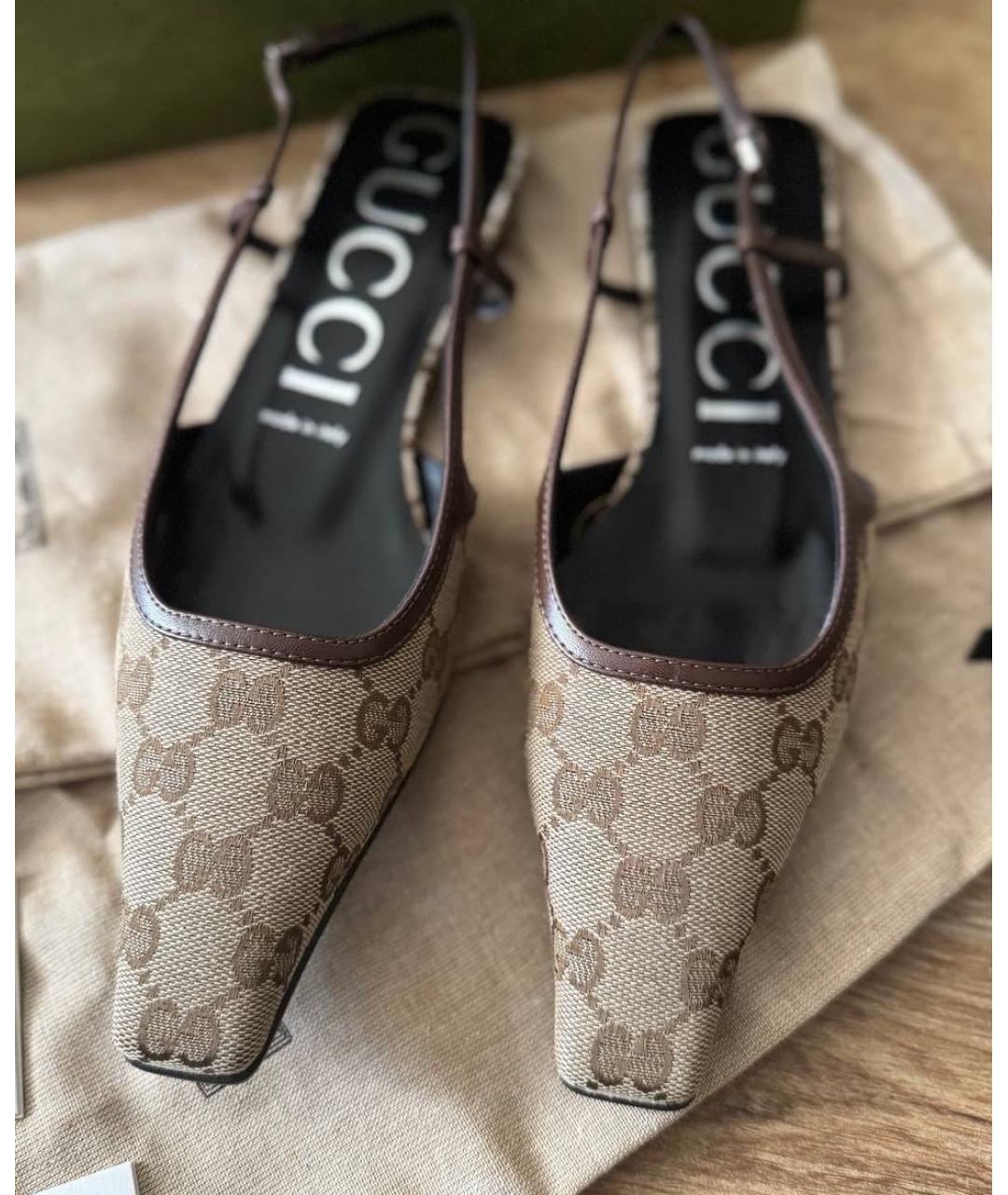 GUCCI Бежевые мюли, фото 6