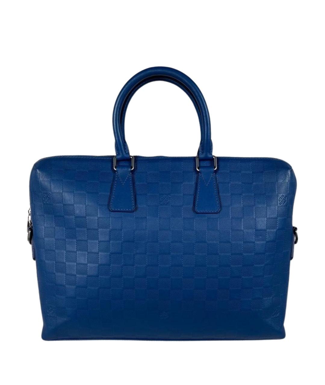 LOUIS VUITTON Синий кожаный портфель, фото 1