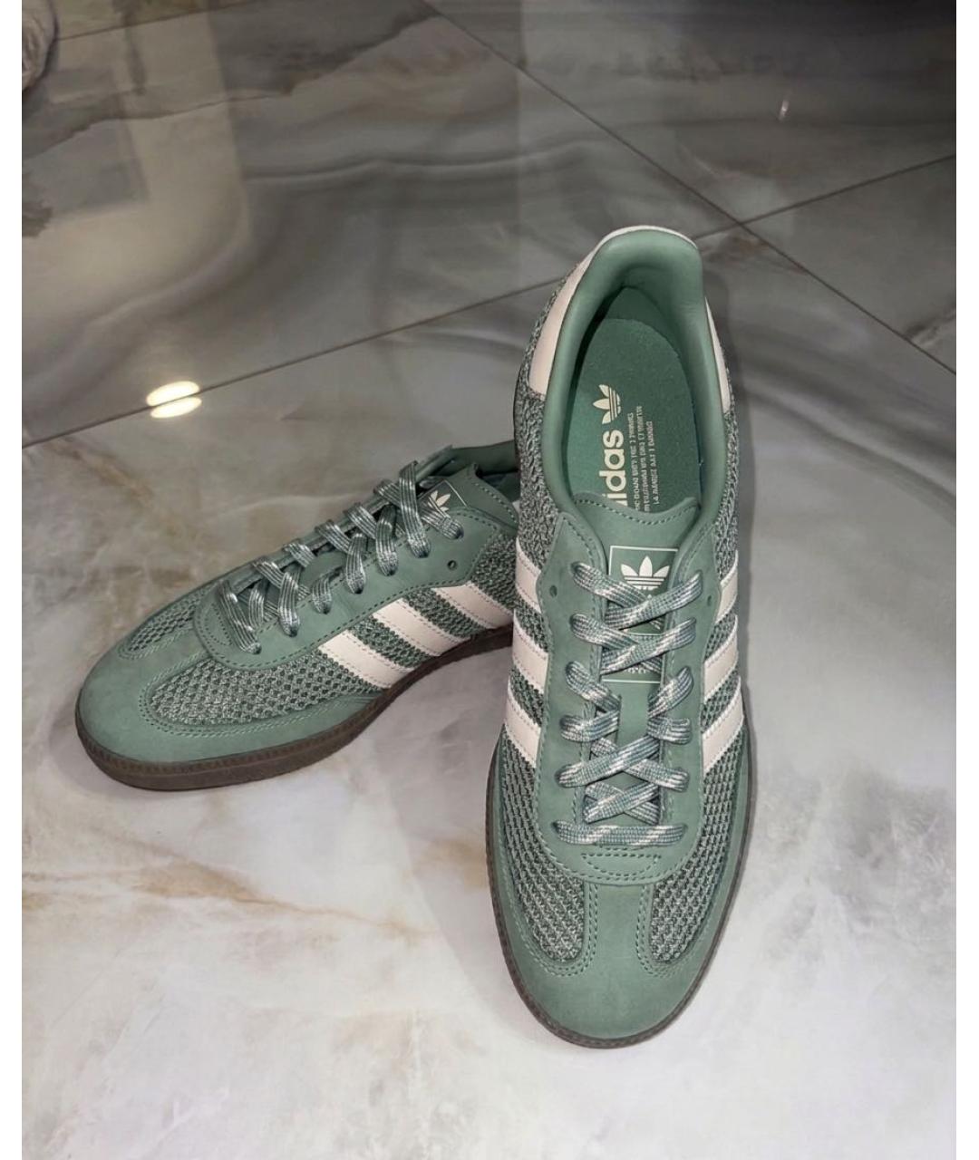 ADIDAS Зеленые кожаные кроссовки, фото 2
