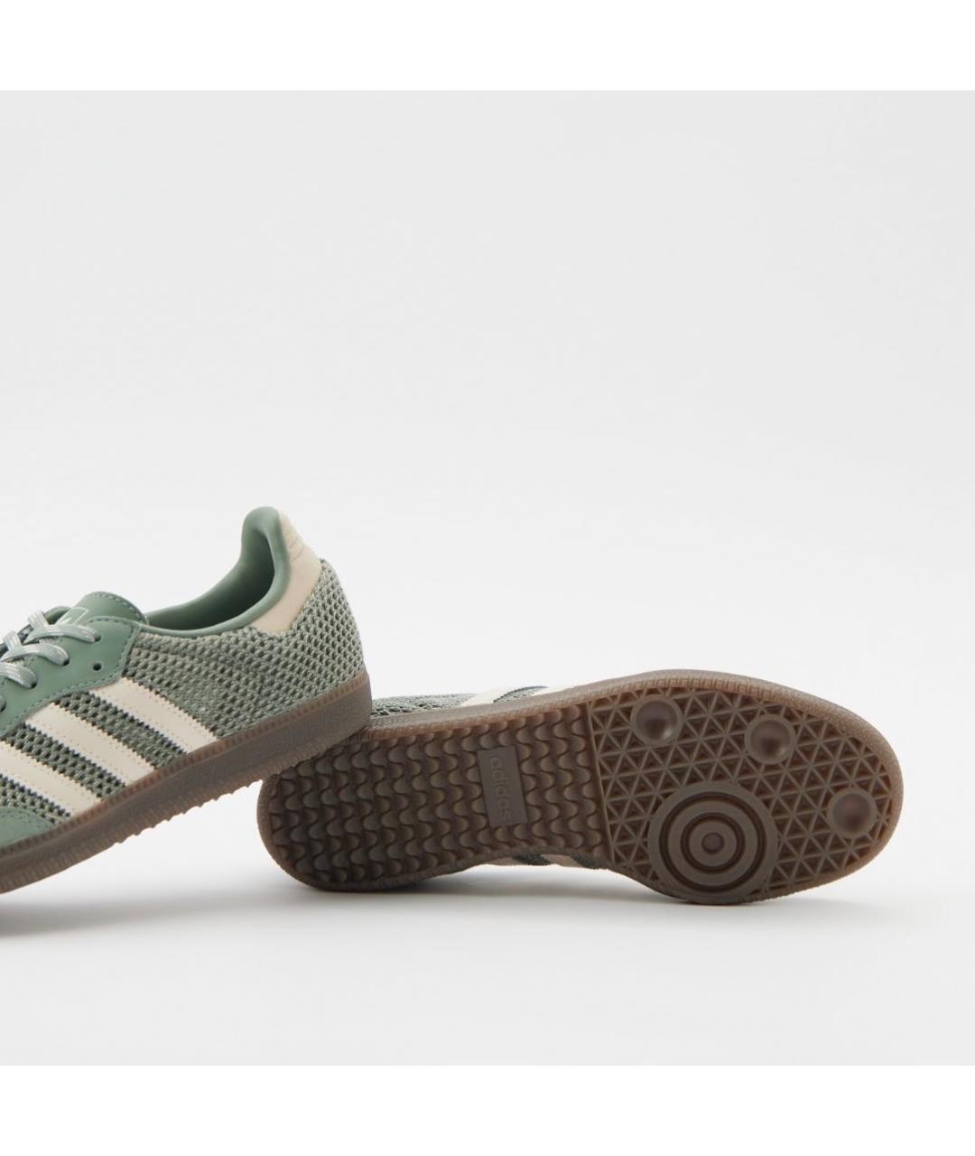 ADIDAS Зеленые кожаные кроссовки, фото 5