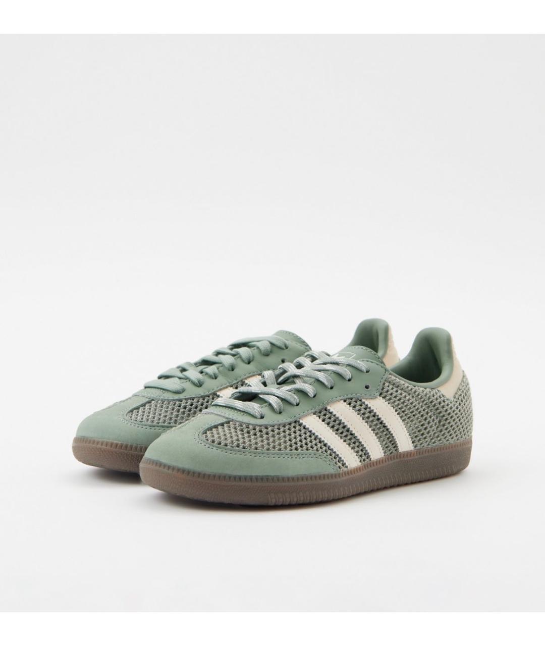 ADIDAS Зеленые кожаные кроссовки, фото 3