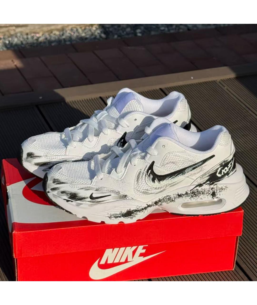 NIKE Белые кожаные низкие кроссовки / кеды, фото 6