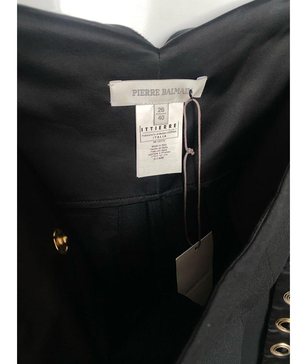 PIERRE BALMAIN Черные шерстяные брюки узкие, фото 3