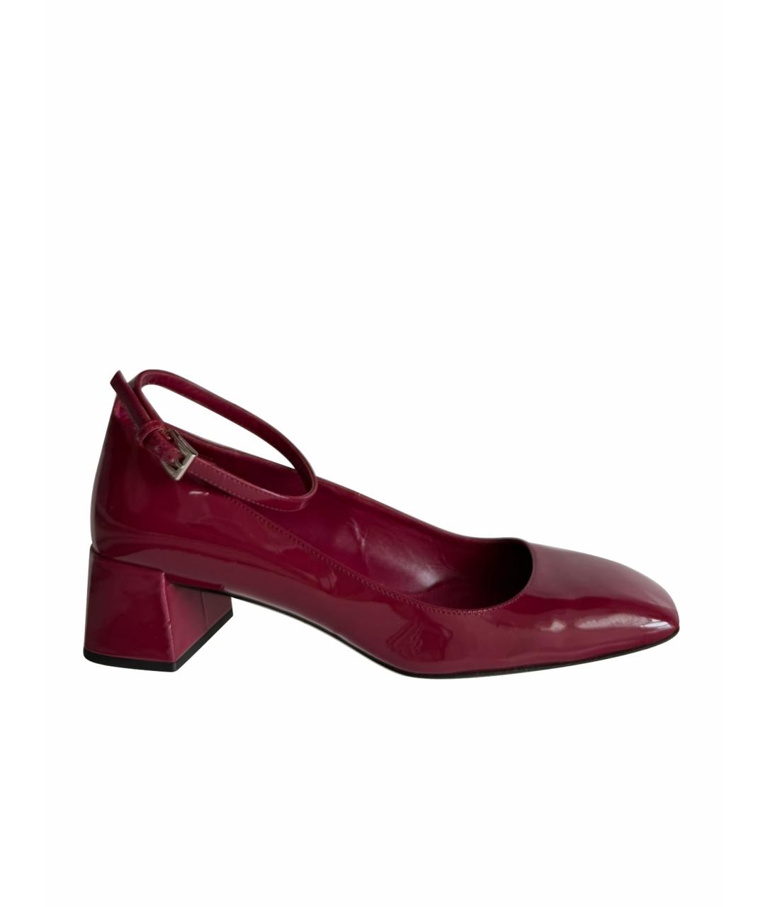 PRADA Бордовые туфли из лакированной кожи, фото 1