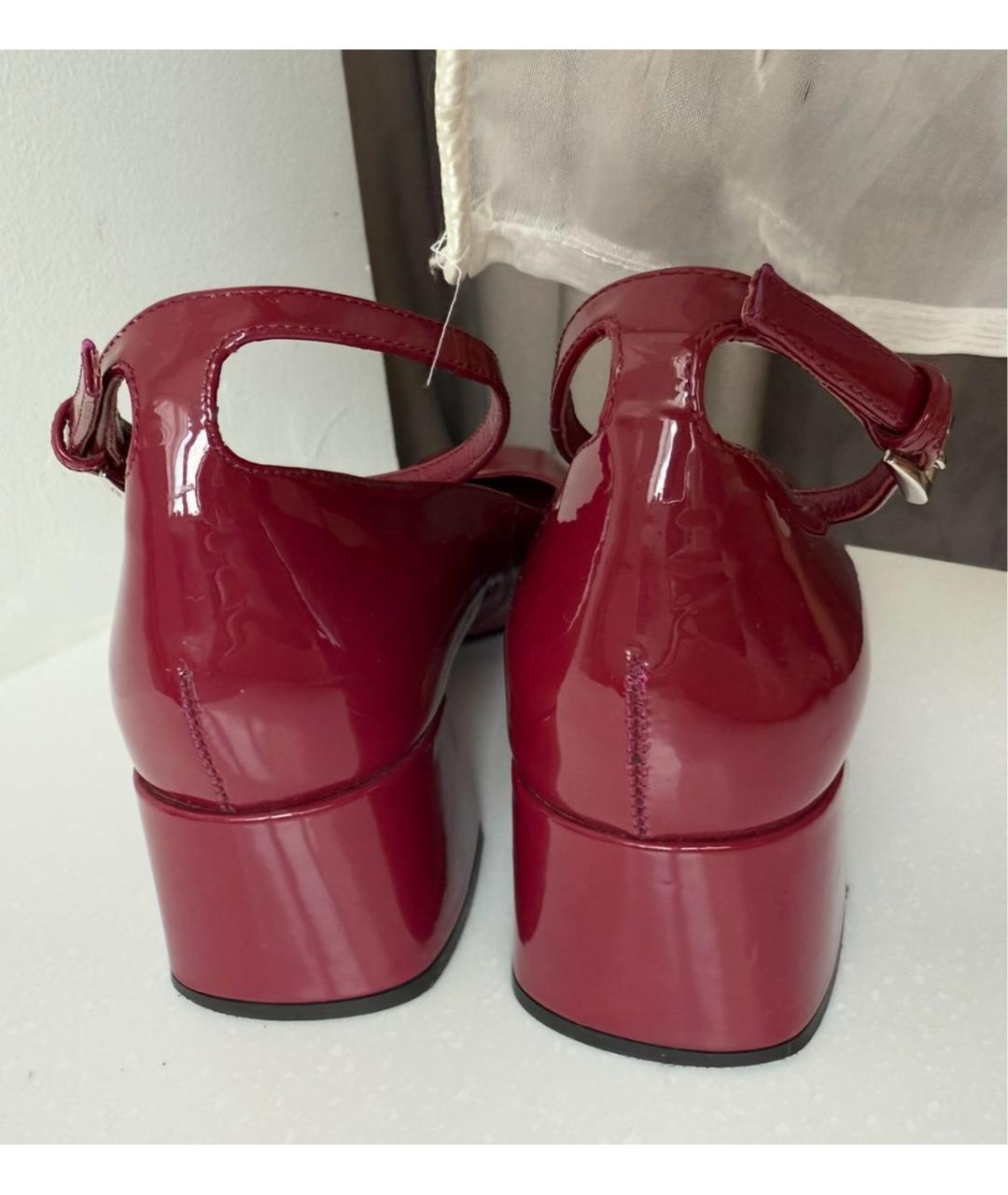 PRADA Бордовые туфли из лакированной кожи, фото 6