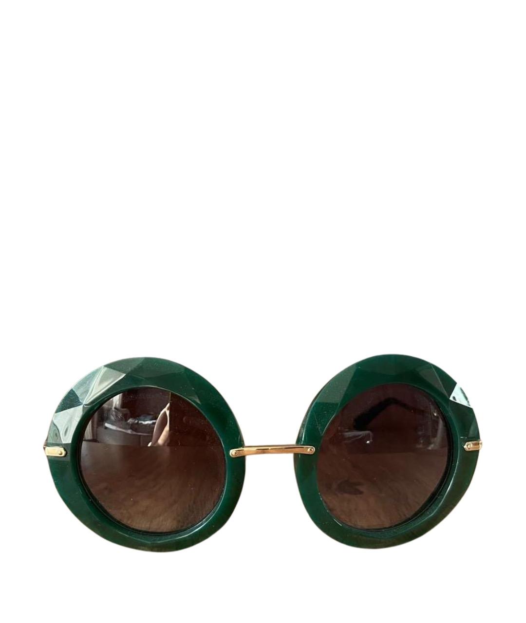 DOLCE&GABBANA Зеленые пластиковые солнцезащитные очки, фото 1