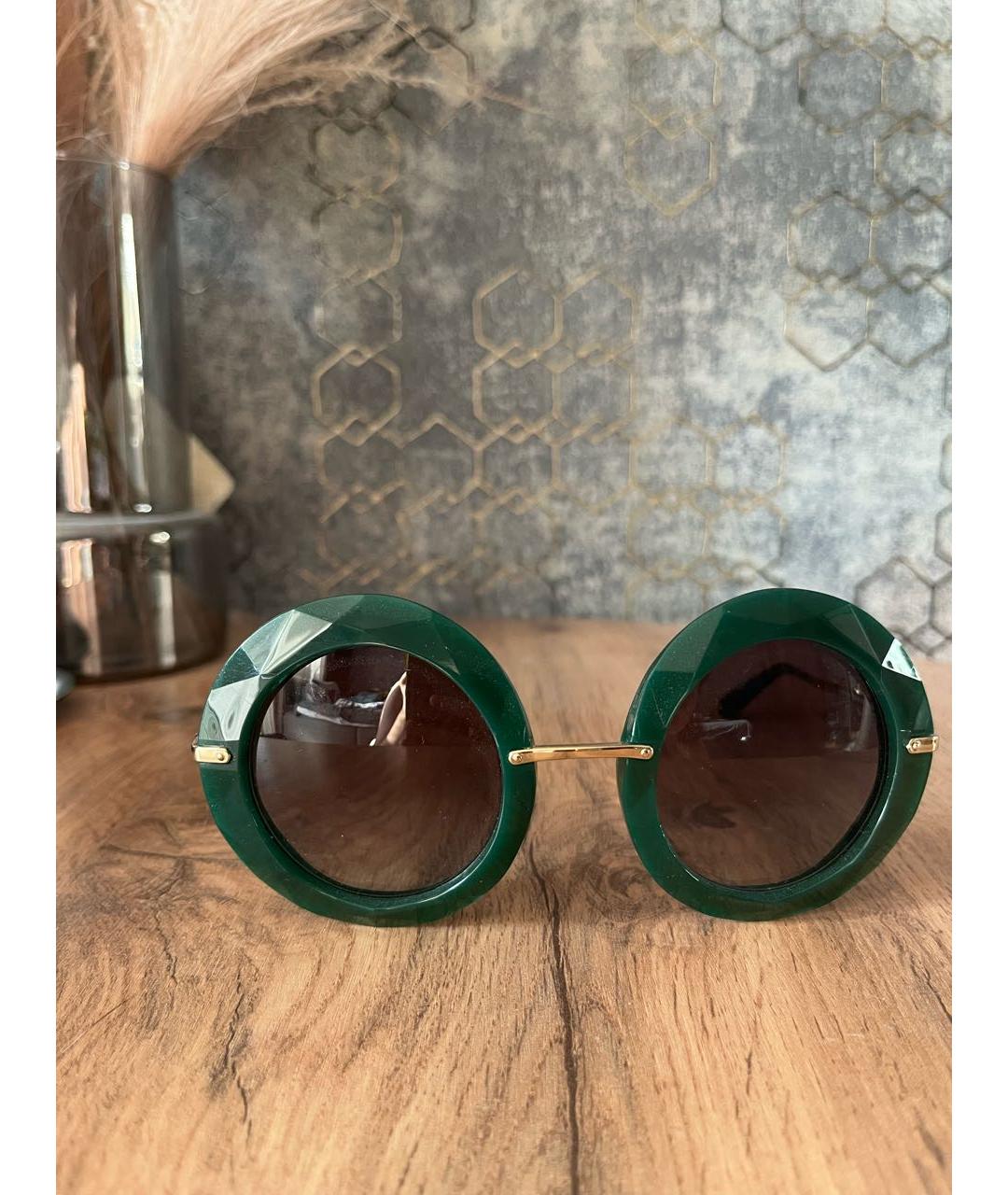 DOLCE&GABBANA Зеленые пластиковые солнцезащитные очки, фото 8