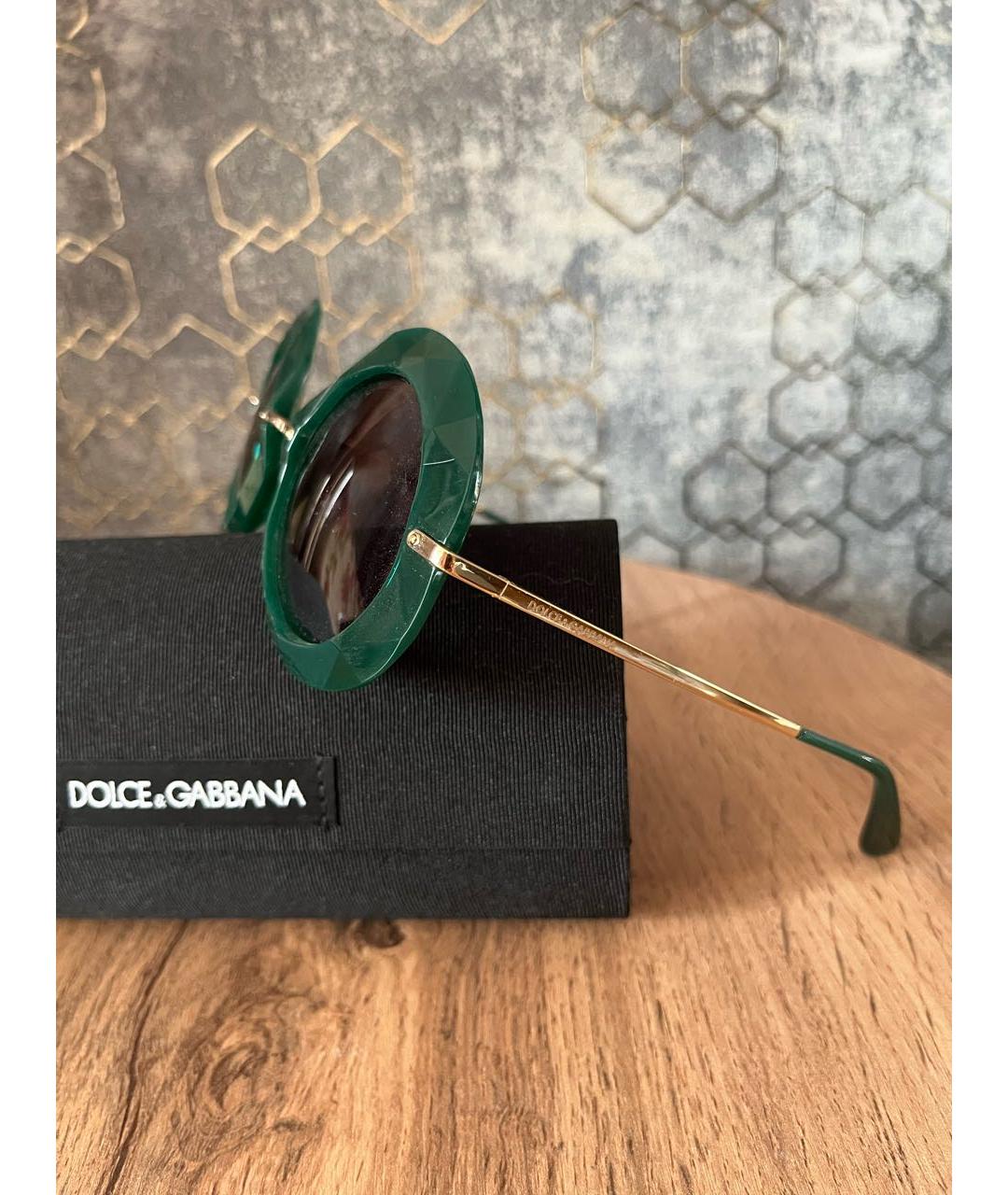 DOLCE&GABBANA Зеленые пластиковые солнцезащитные очки, фото 7