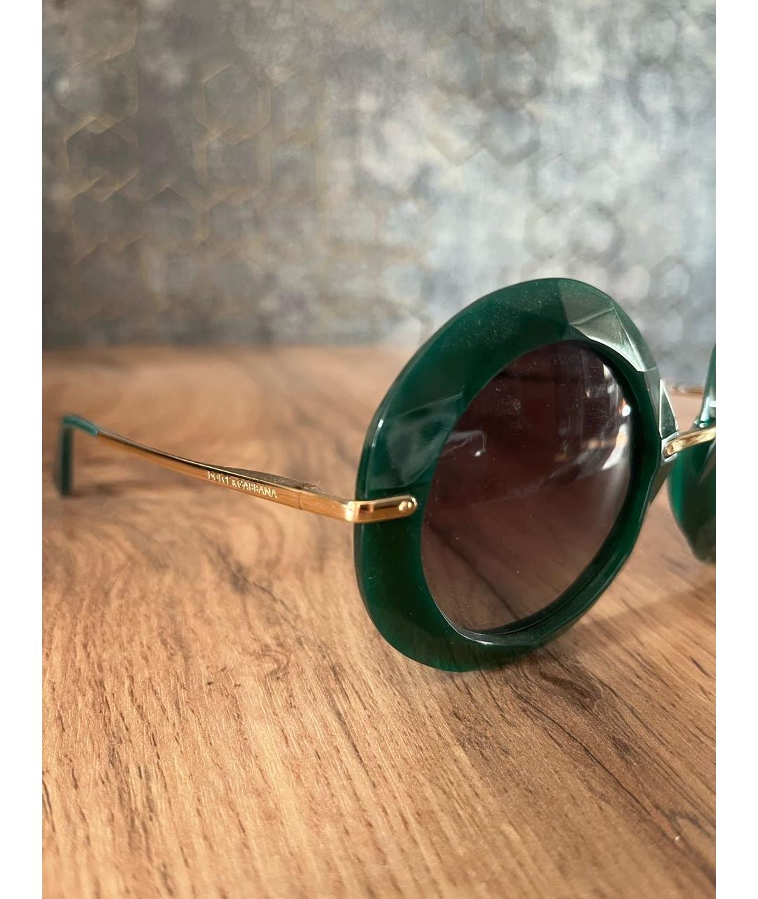 DOLCE&GABBANA Зеленые пластиковые солнцезащитные очки, фото 3