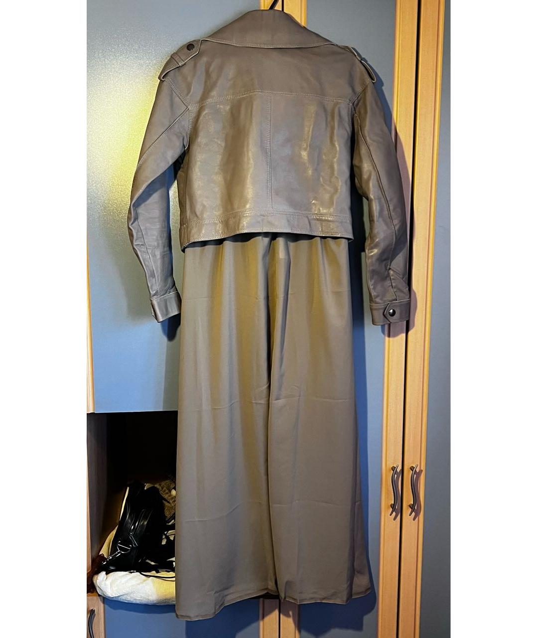 DIESEL BLACK GOLD Бежевая кожаная куртка, фото 2