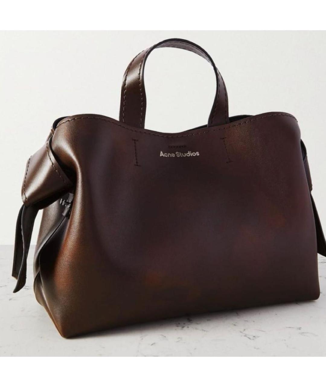 ACNE STUDIOS Коричневая кожаная сумка тоут, фото 2