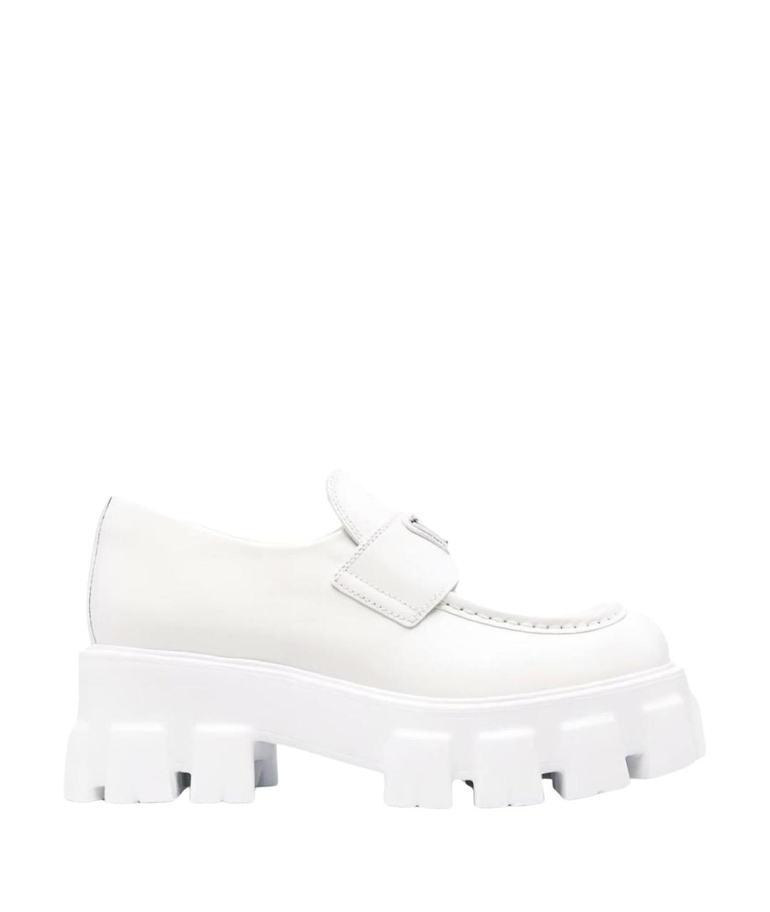 PRADA Белые кожаные лоферы, фото 1