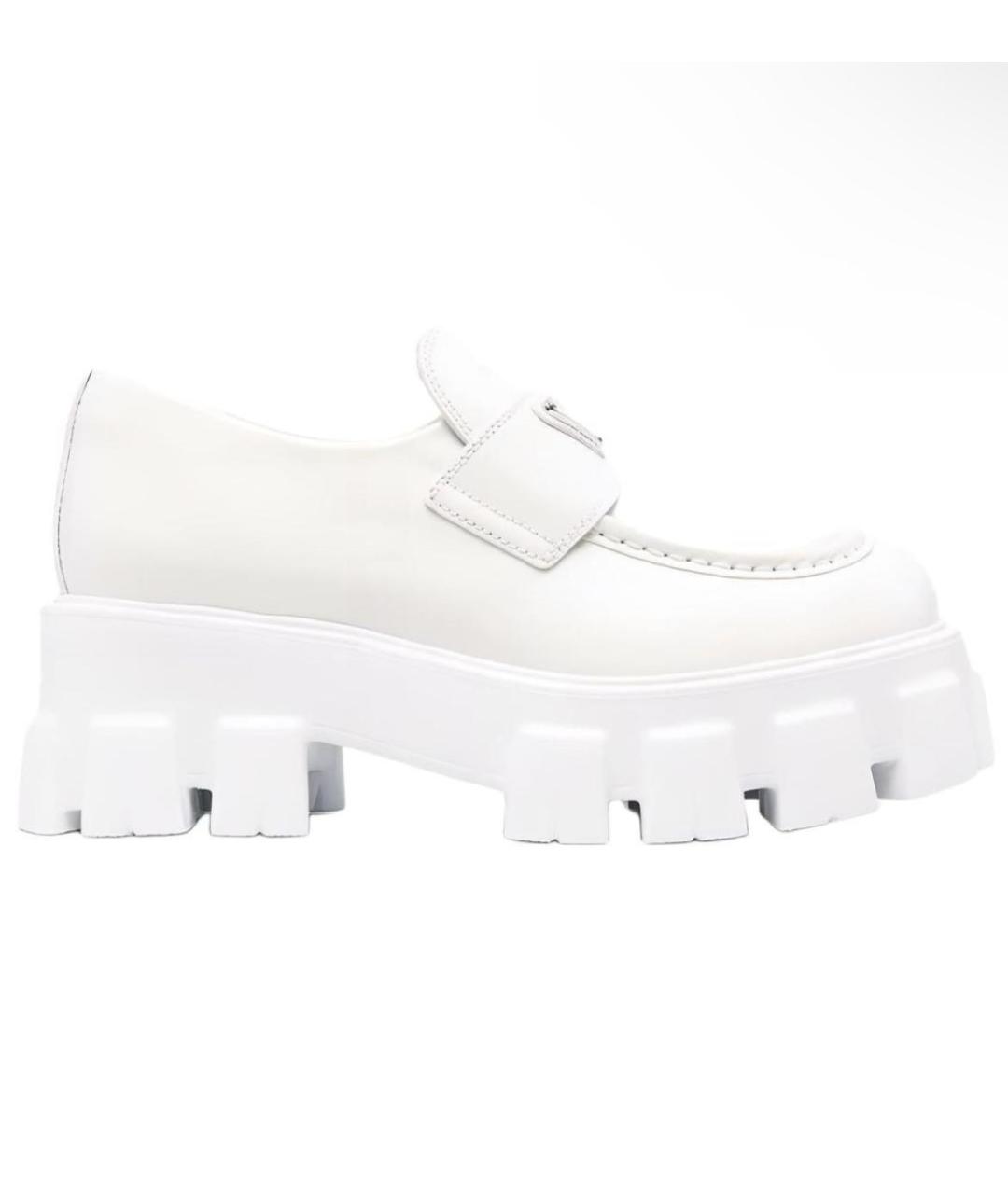 PRADA Белые кожаные лоферы, фото 9