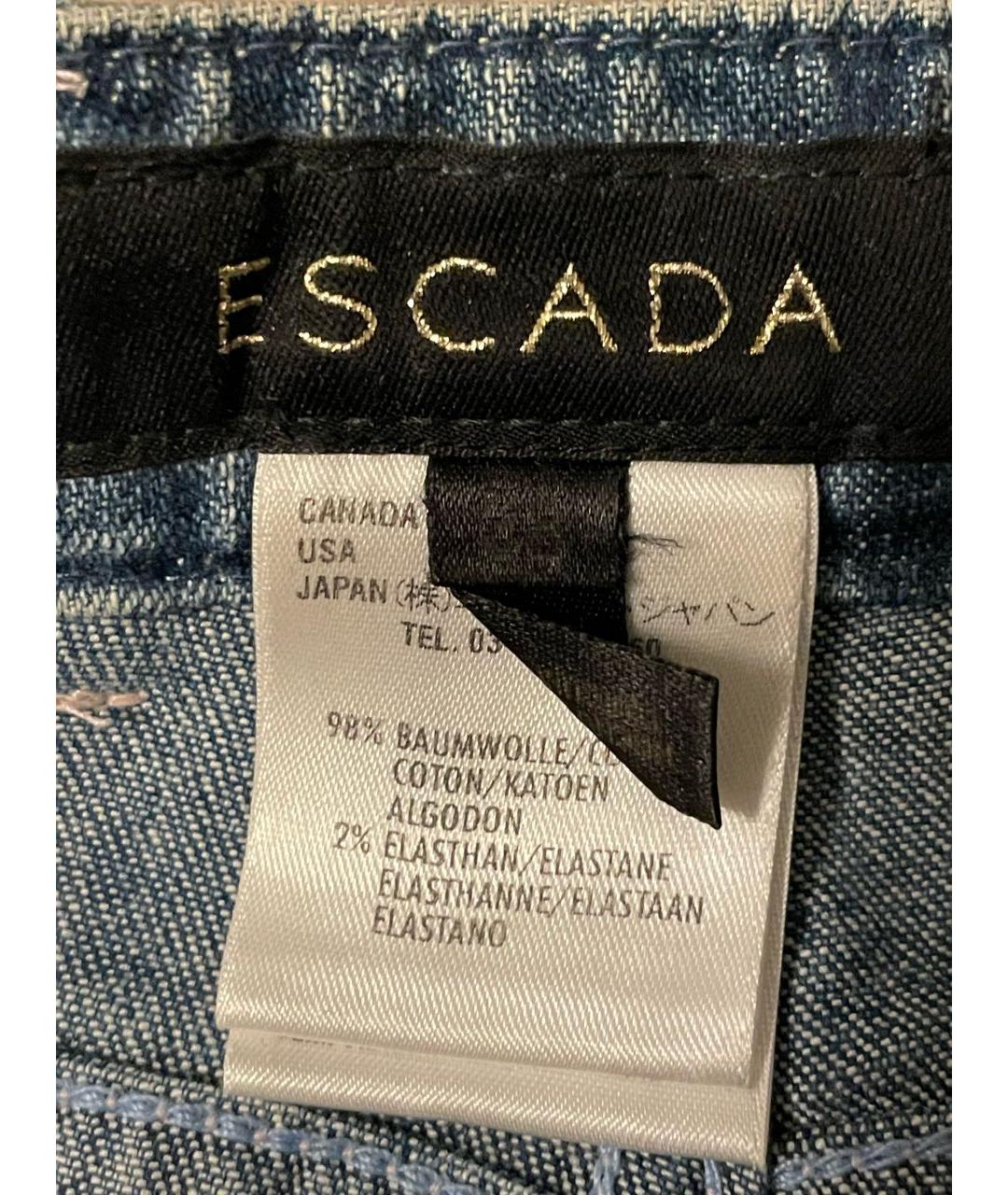 ESCADA Голубые хлопковые прямые джинсы, фото 3