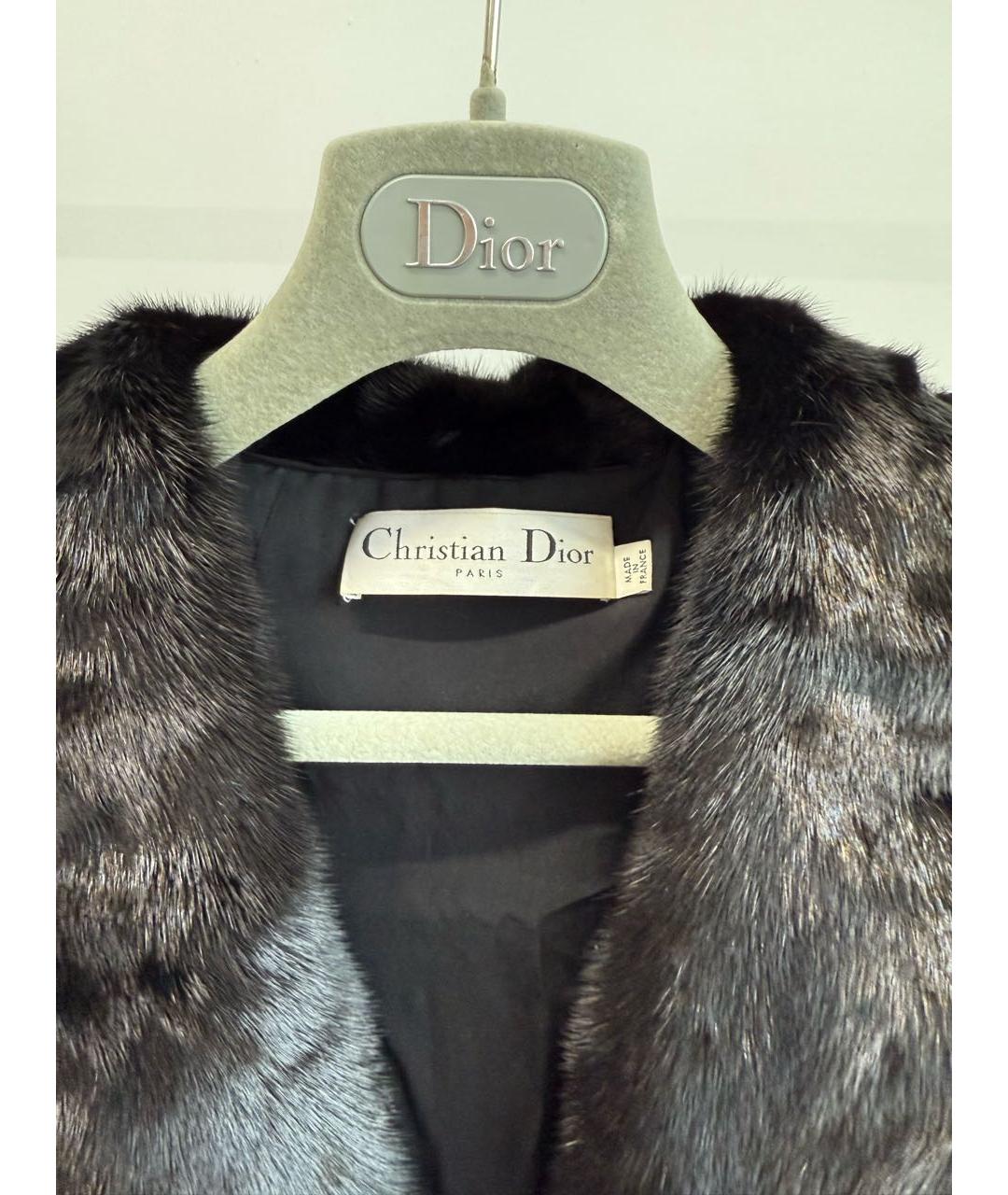 CHRISTIAN DIOR Черная меховая шуба, фото 3