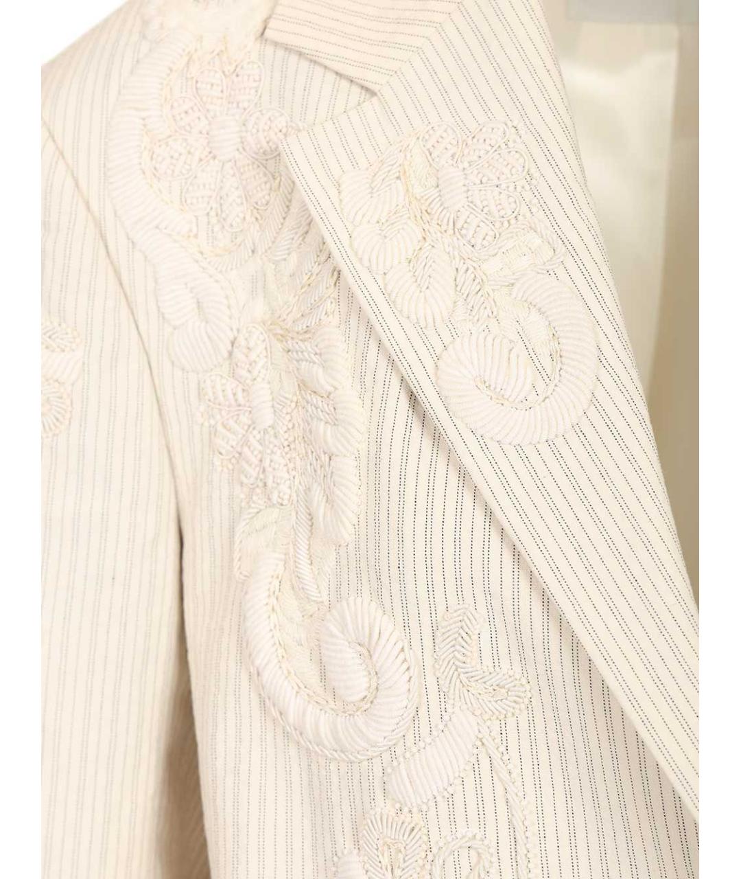 DRIES VAN NOTEN Бежевый хлопковый жакет/пиджак, фото 4