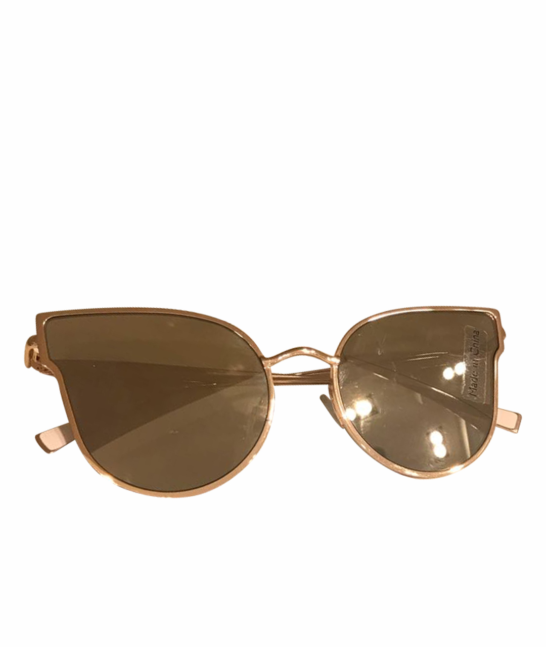 MAX MARA Золотые металлические солнцезащитные очки, фото 1