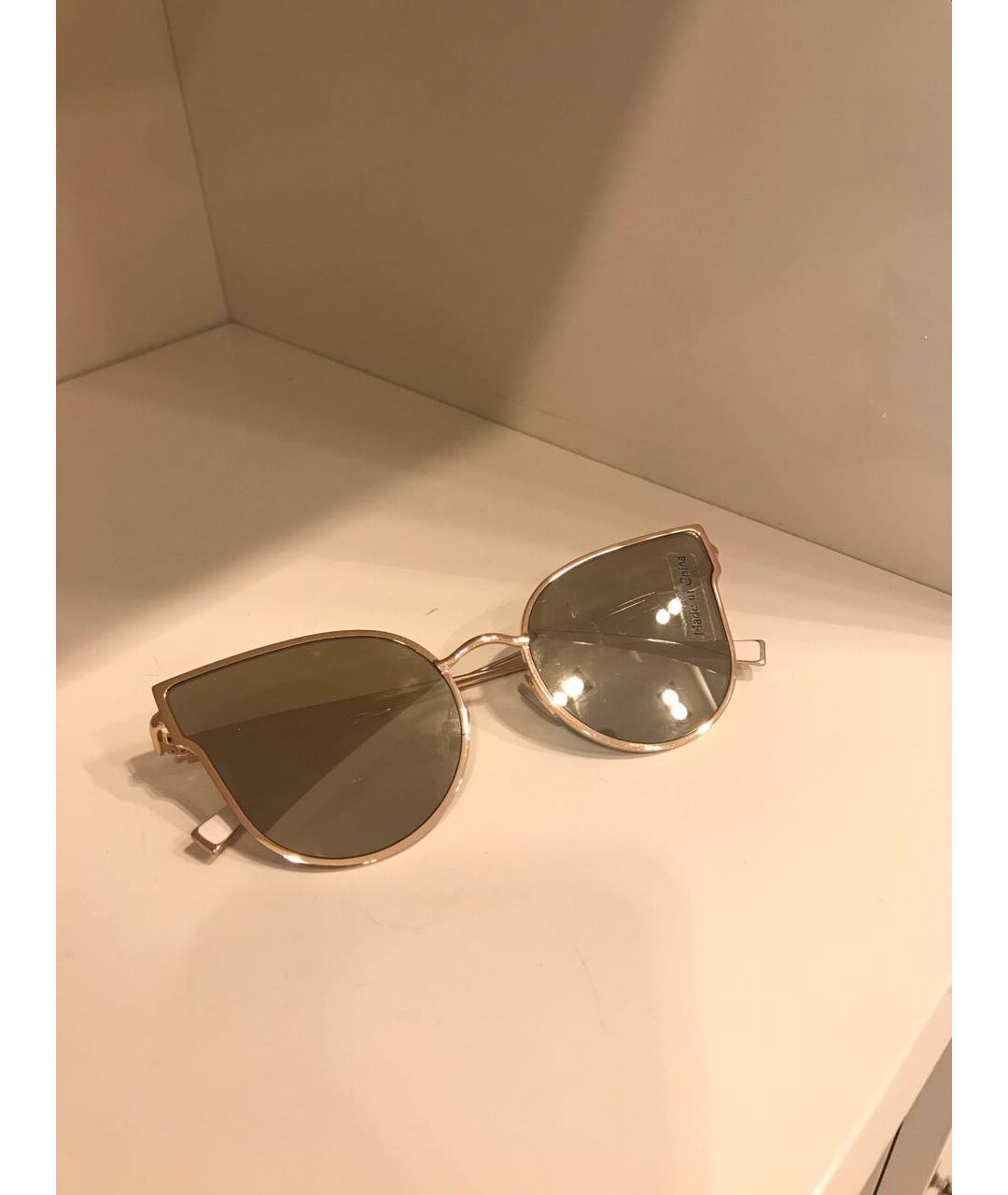 MAX MARA Золотые металлические солнцезащитные очки, фото 5