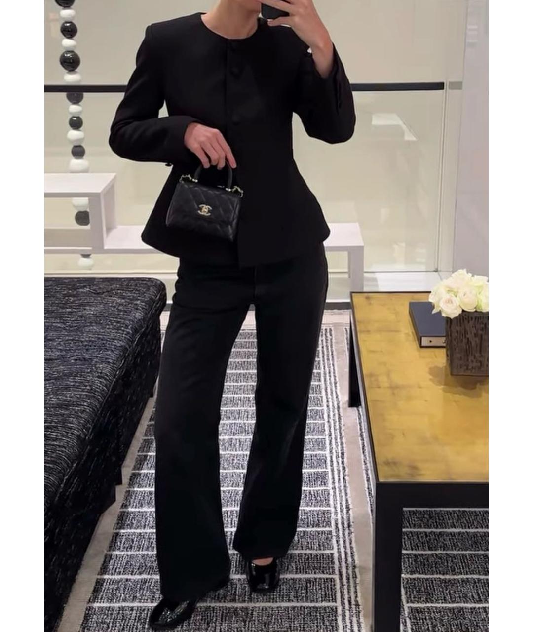 CHANEL Черная кожаная сумка с короткими ручками, фото 3
