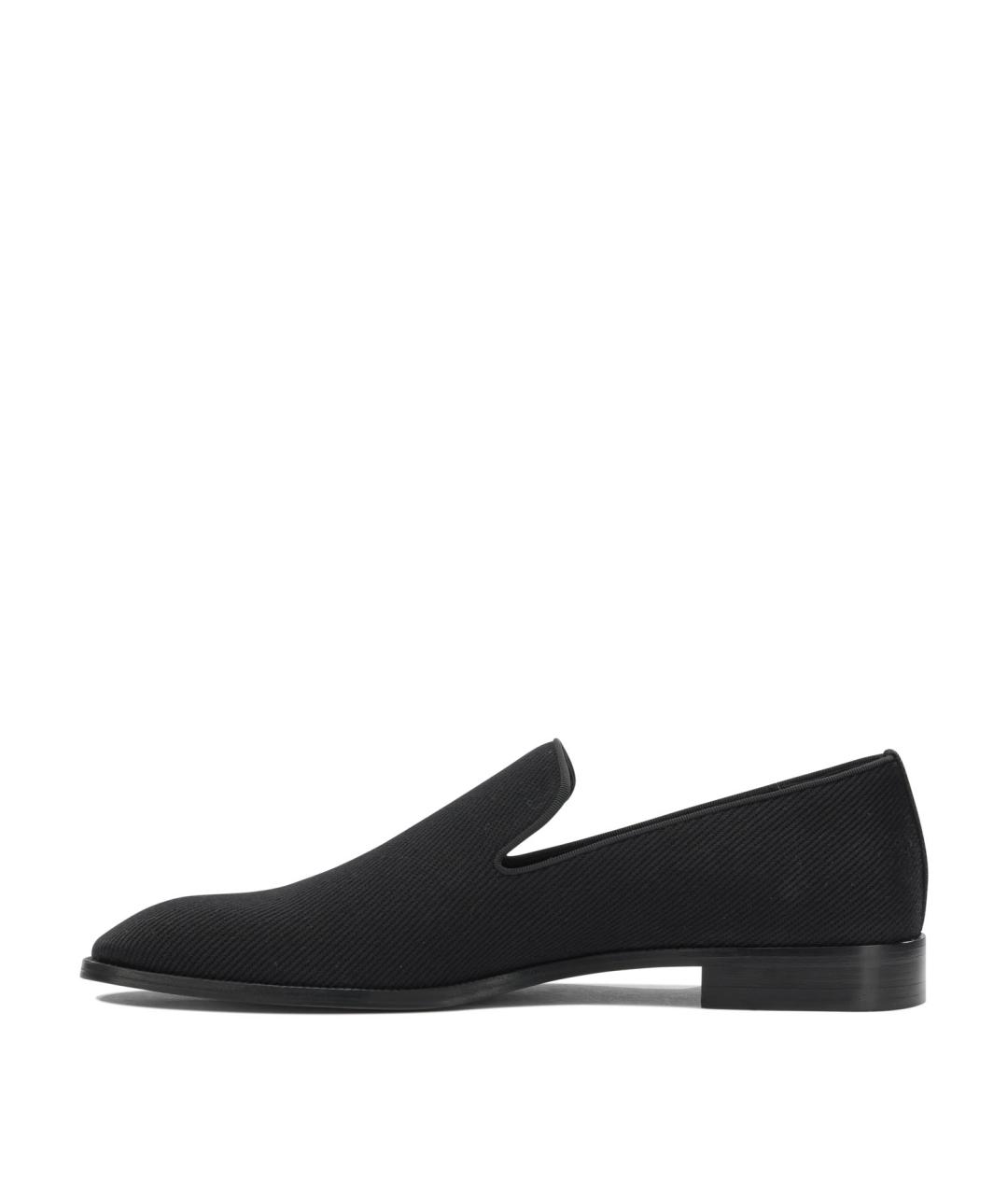 CHRISTIAN LOUBOUTIN Черные текстильные лоферы, фото 3