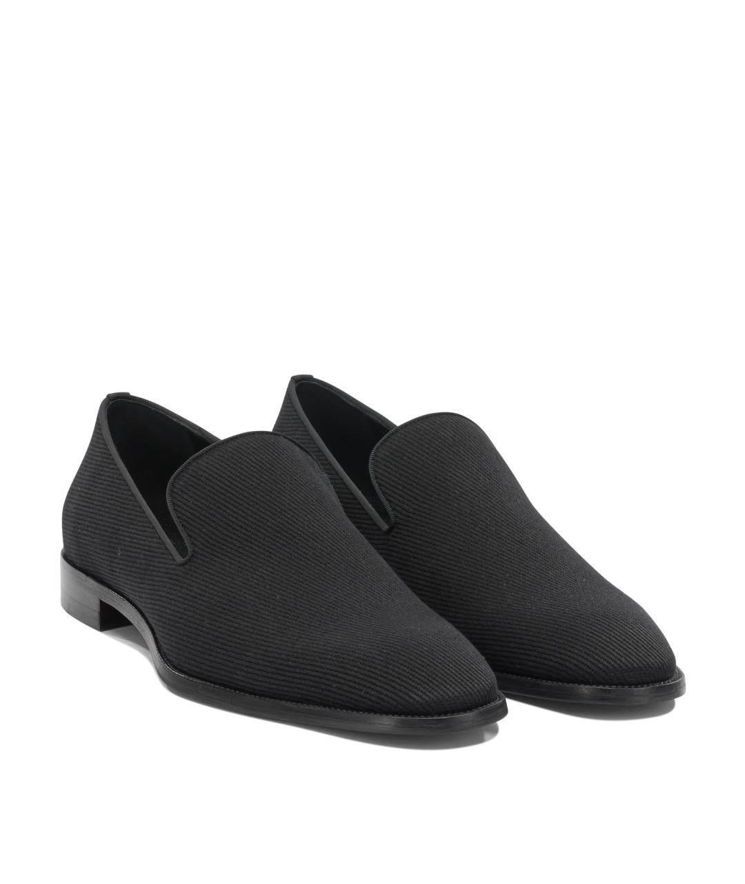 CHRISTIAN LOUBOUTIN Черные текстильные лоферы, фото 2