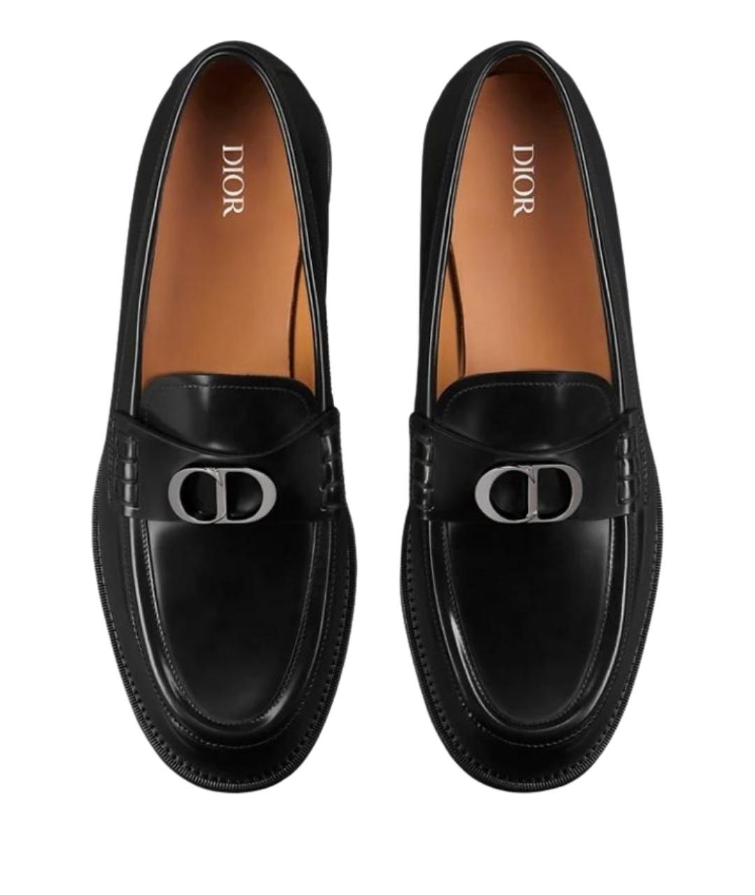 CHRISTIAN DIOR Черные кожаные лоферы, фото 3