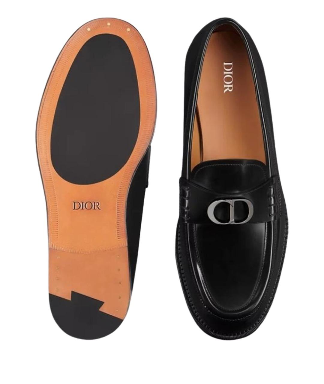 CHRISTIAN DIOR Черные кожаные лоферы, фото 5