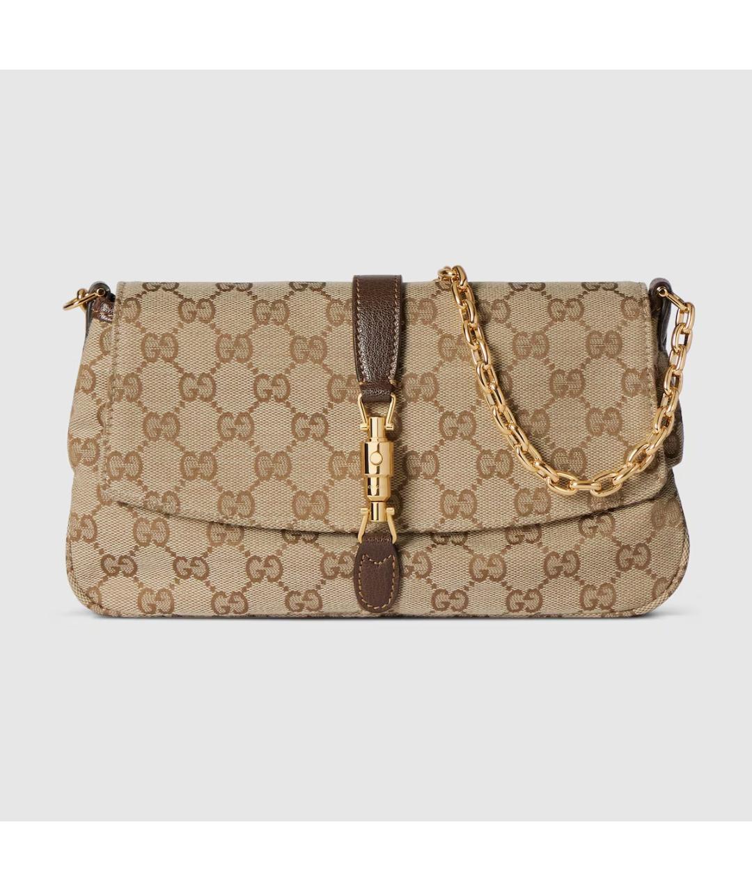 GUCCI Бежевая тканевая сумка через плечо, фото 6
