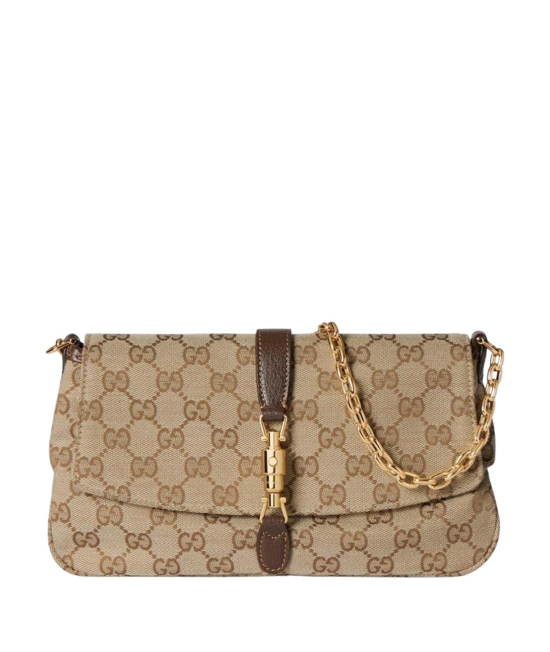 GUCCI Бежевая тканевая сумка через плечо, фото 1