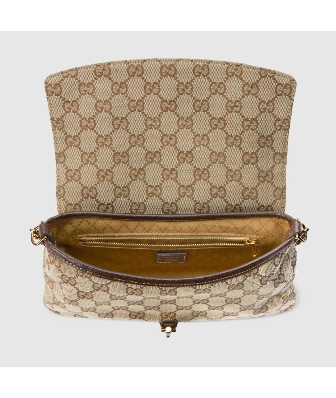 GUCCI Бежевая тканевая сумка через плечо, фото 5