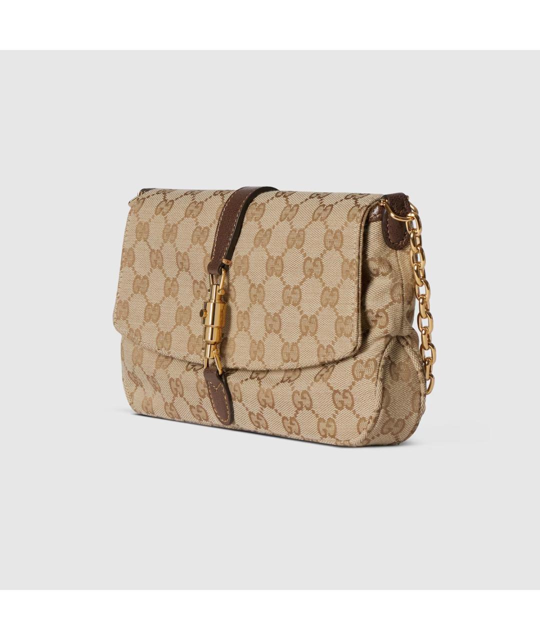 GUCCI Бежевая тканевая сумка через плечо, фото 2