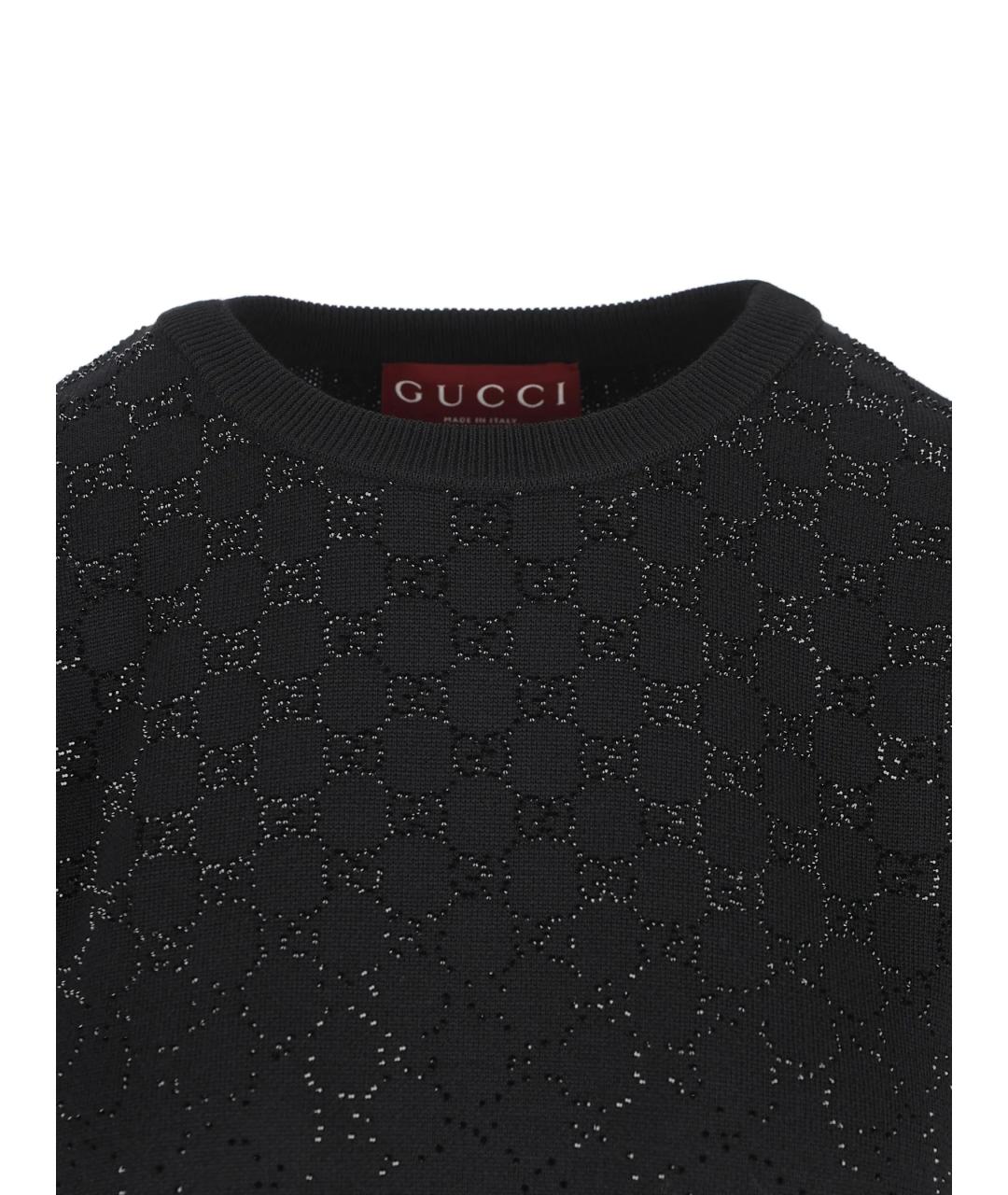 GUCCI Черное шерстяное повседневное платье, фото 3