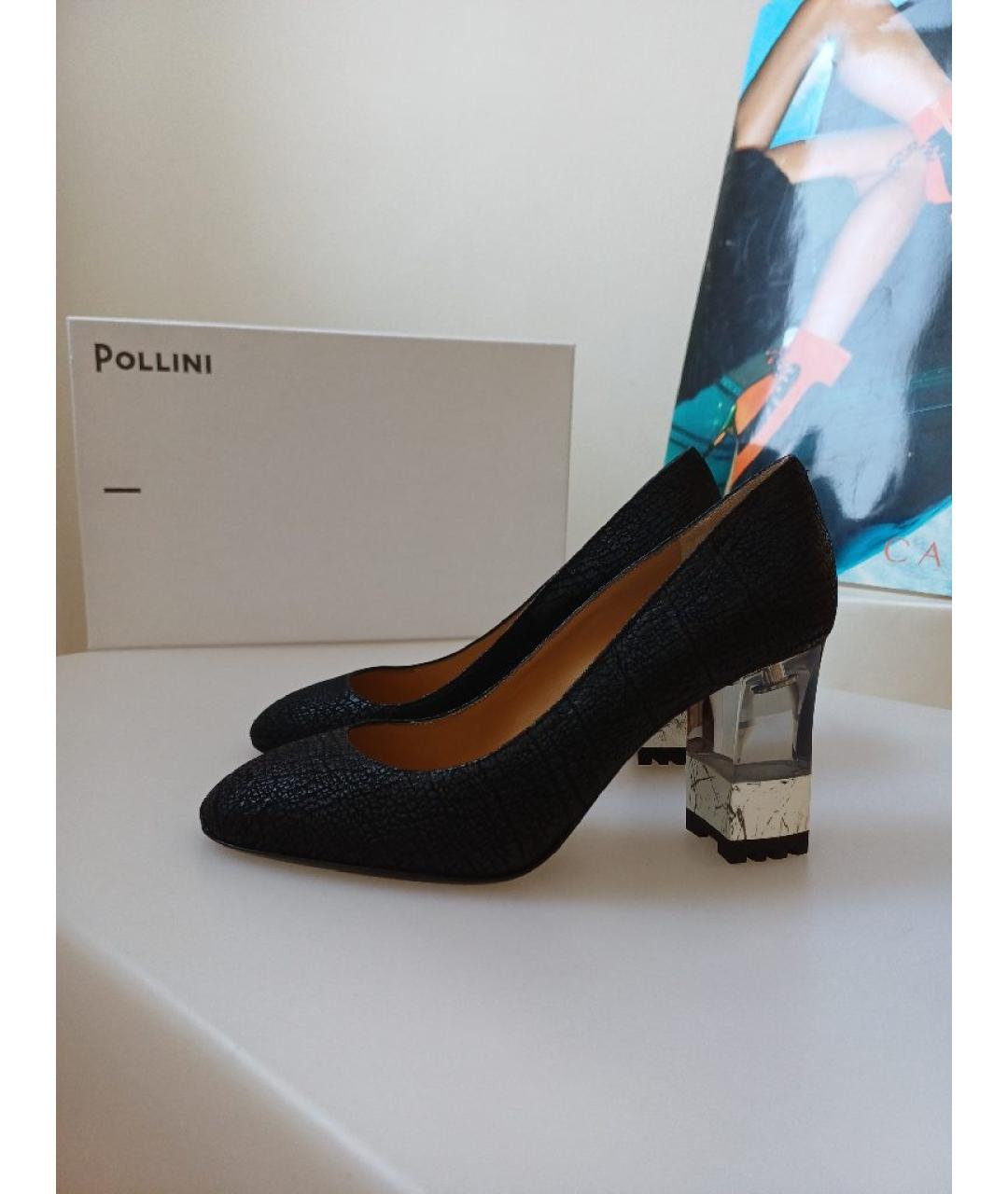 POLLINI Черные кожаные туфли, фото 7