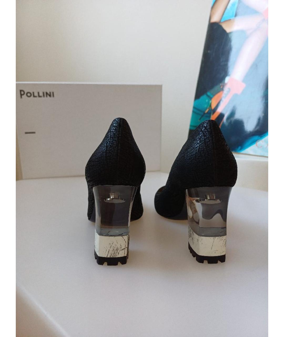 POLLINI Черные кожаные туфли, фото 8