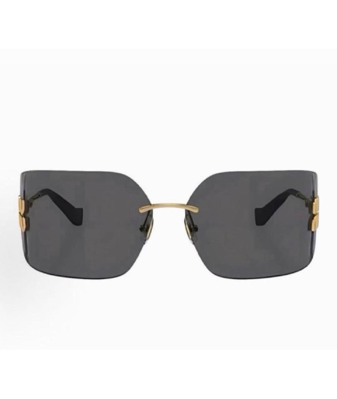 MIU MIU Золотые металлические солнцезащитные очки, фото 3