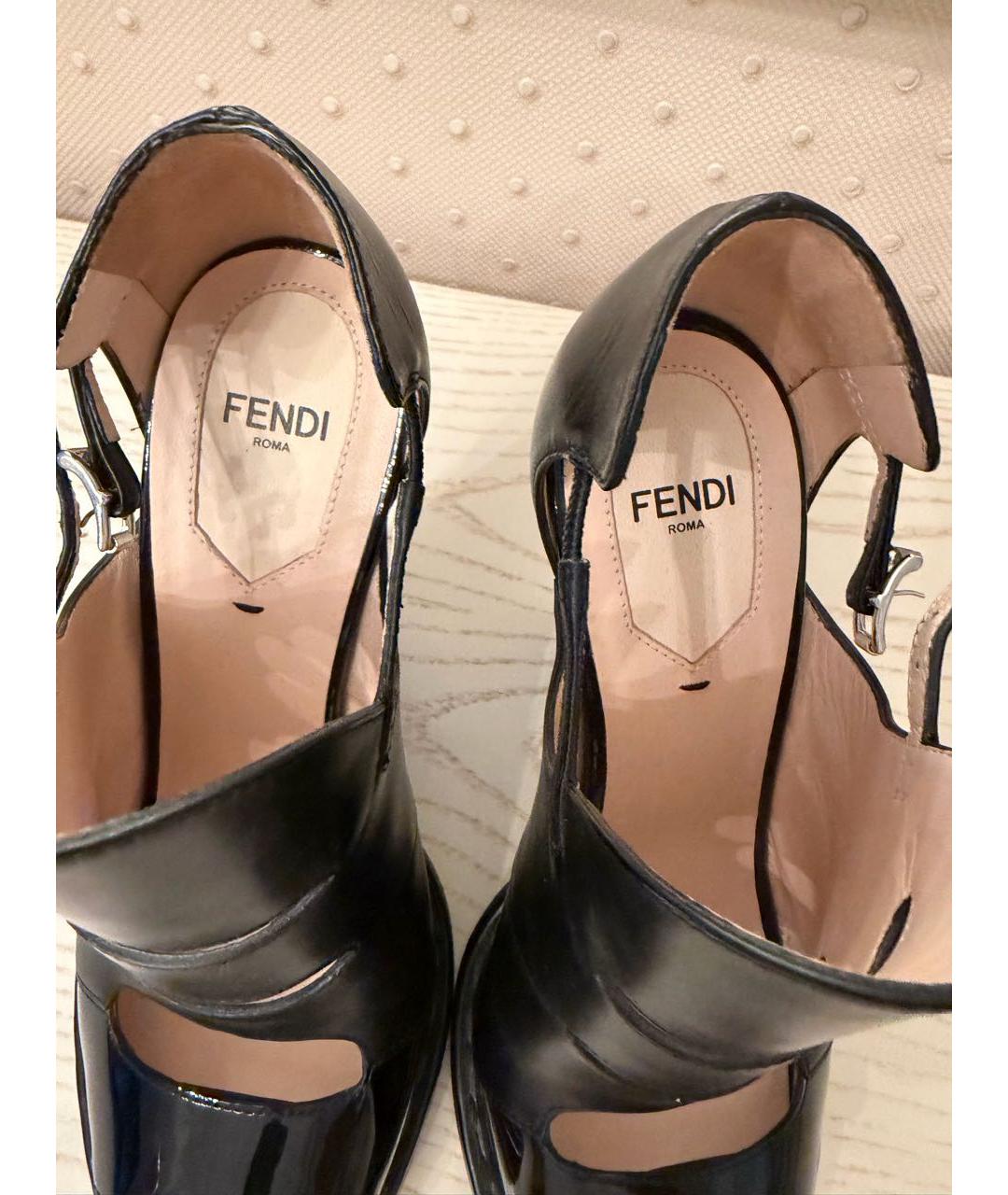 FENDI Черные кожаные туфли, фото 3