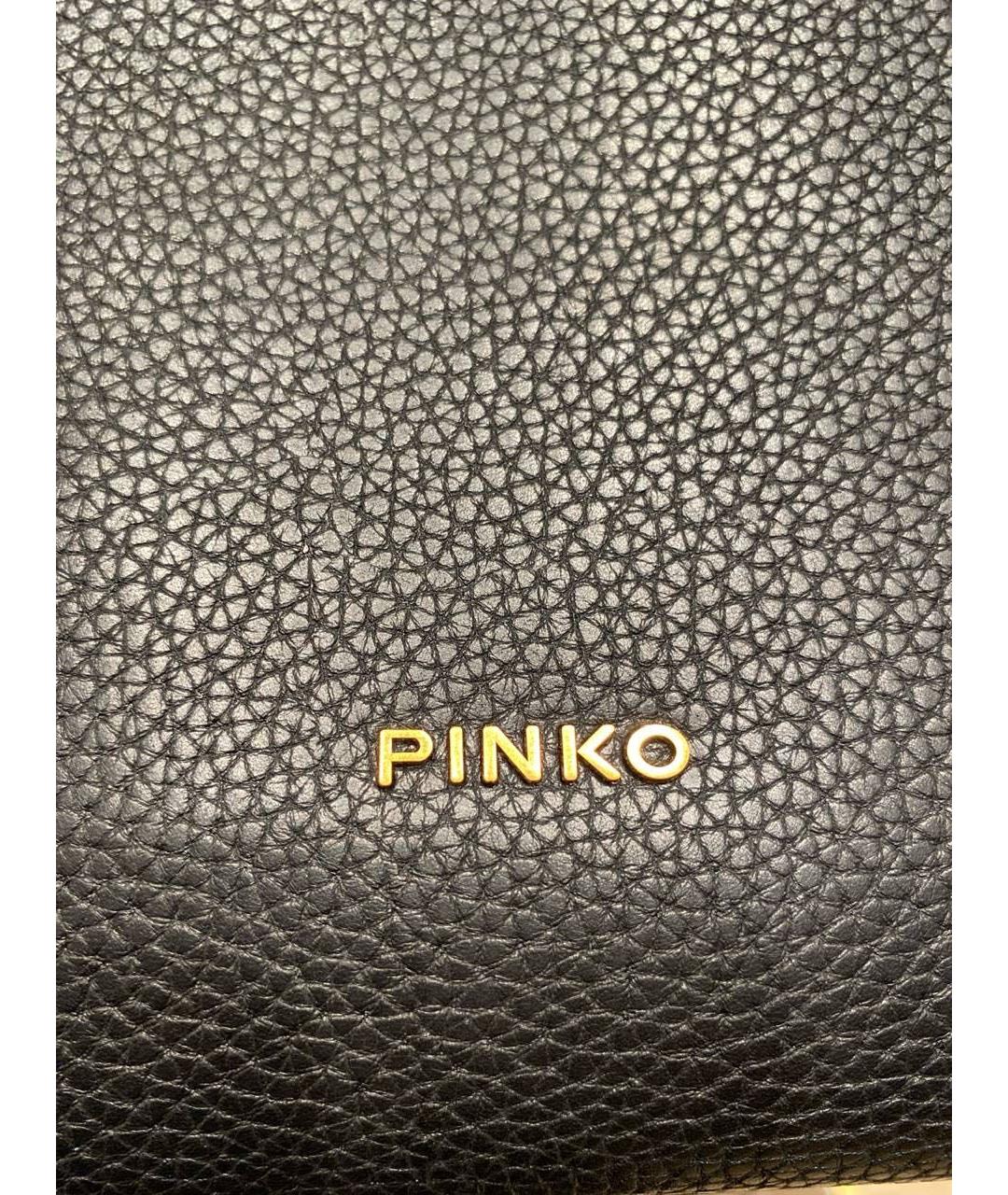 PINKO Черная кожаная сумка тоут, фото 3
