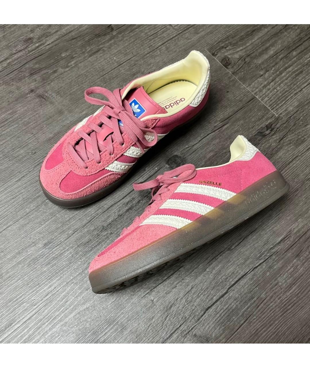 ADIDAS Розовые замшевые кроссовки, фото 2
