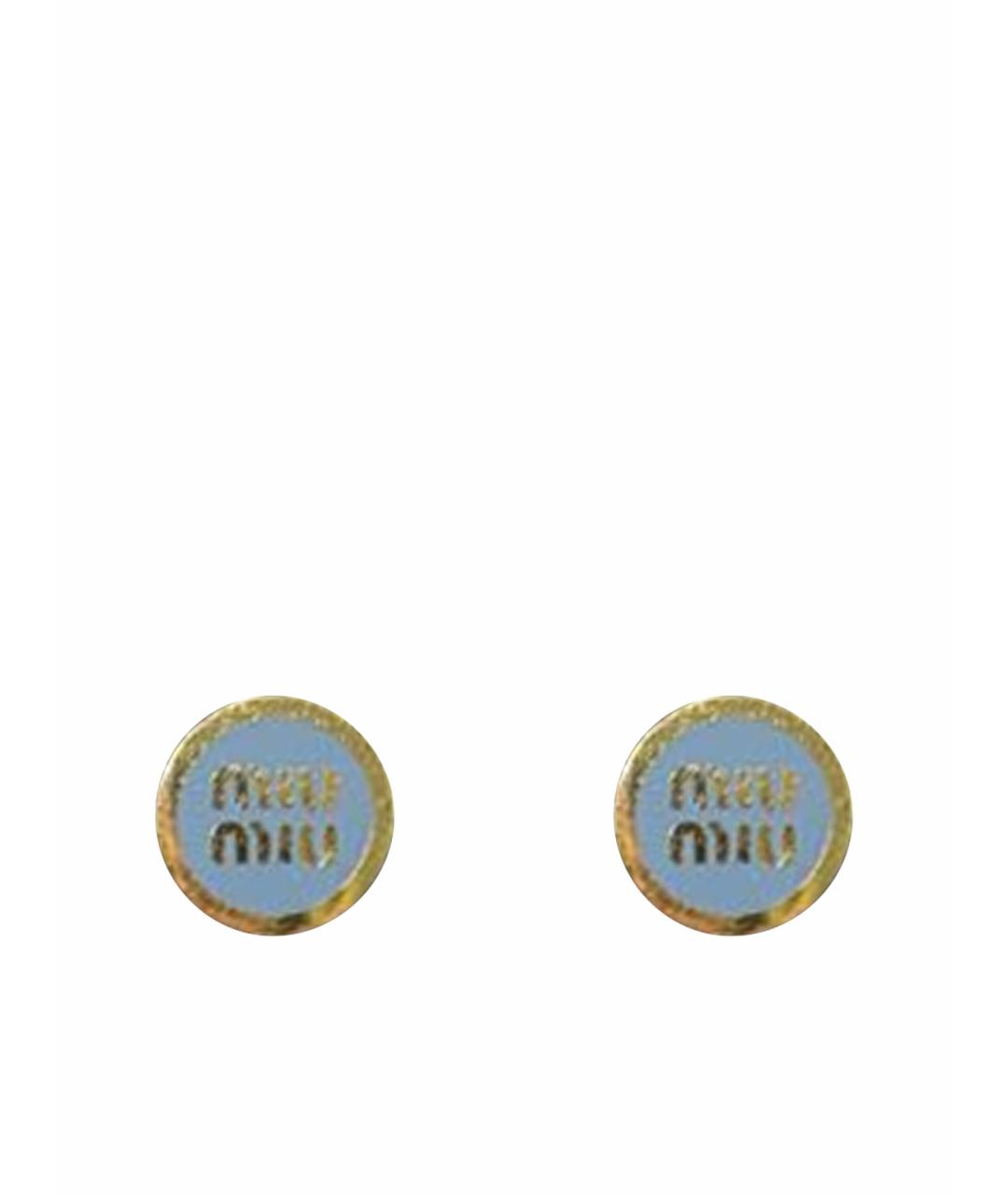 MIU MIU Голубые металлические серьги, фото 1